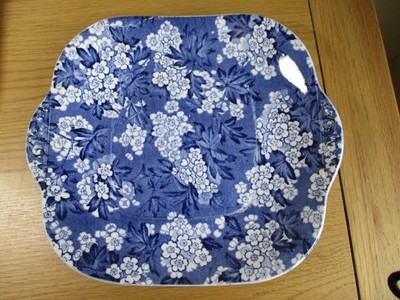 Vintage Maiblüte blau Brot & Butter Teller Leighton Keramik Bourne & Leigh A