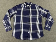 Frank Eileen Shirt Womens XL Blue Plaid Button Front Long Sleeve Italy Luke