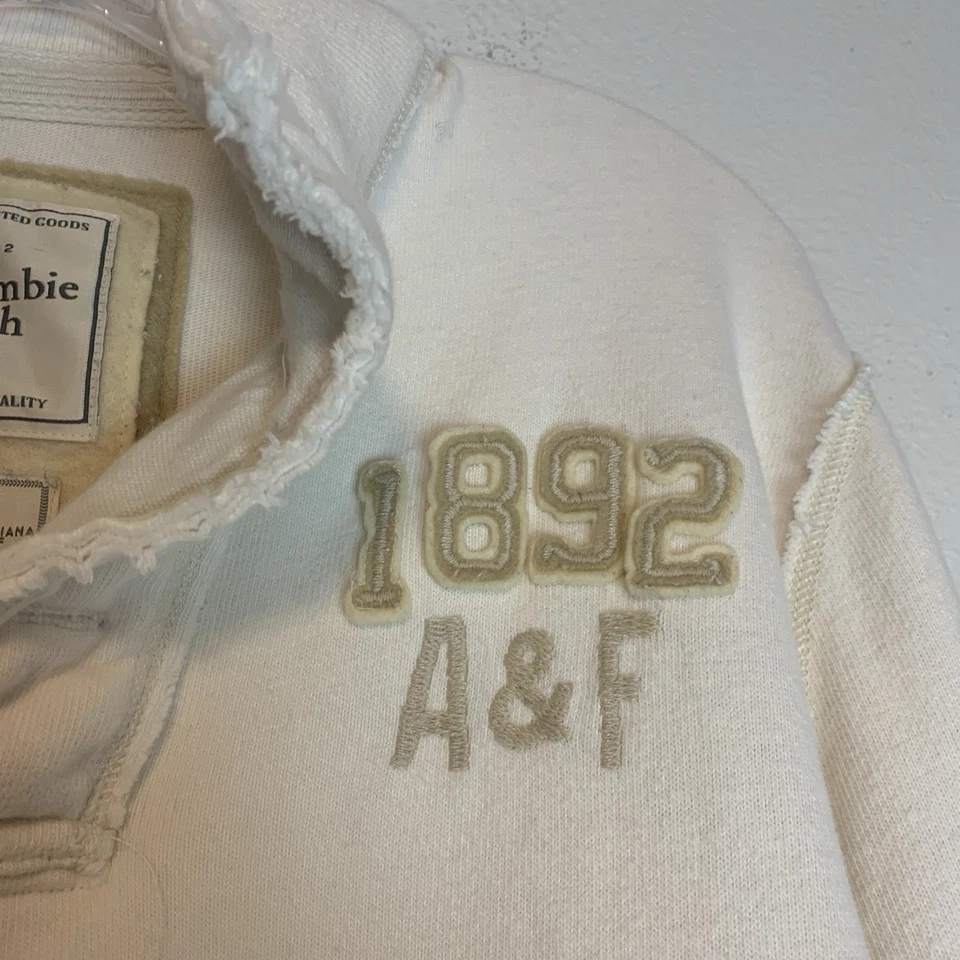 Camisa De Colección Abercrombie & Fitch Para Hombres XXL Suéter Henley Pesado Cosido Logo DEFECTUOSO Foto 2 de 4