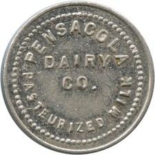 Pensacola, Florida FL Pensacola Dairy Co. Good For 5&cent; With Bottle Trade Token