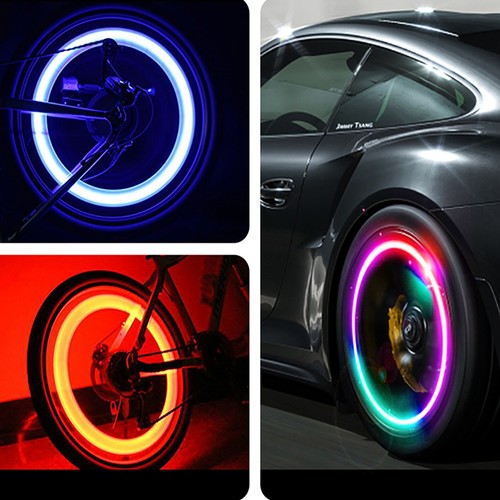 2Pcs Wheel Lights Bike Wheel Tire Tyre Valve Dust Light Spoke Flash Lights F REL - Picture 6 of 8