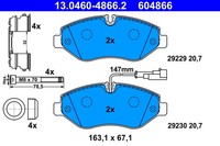 Bremsscheiben-BremsbeläGe-Kit ATE 13.0460-4866.2 Renault 50 01 868 606