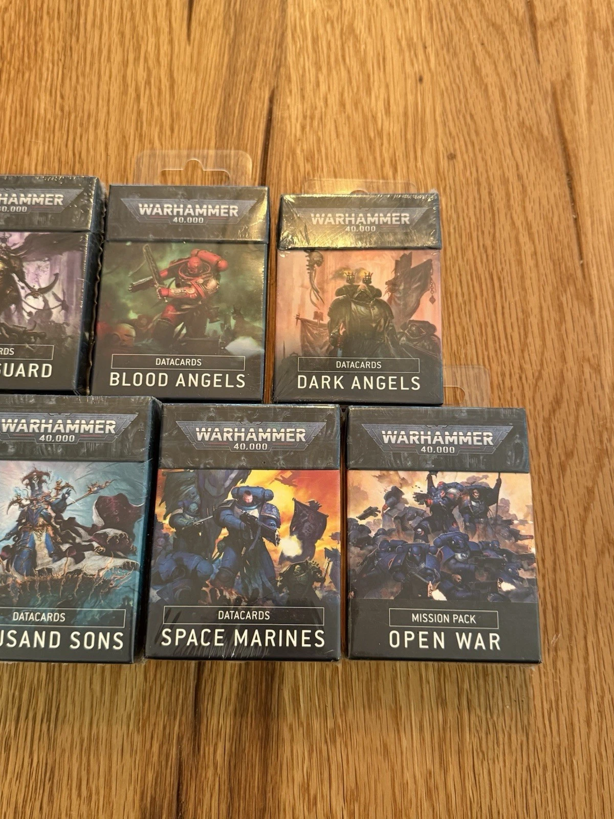 7x Packs Warhammer 40k 40000 Data Cards & Mission Pack Aeldari Dark Angels - New 3