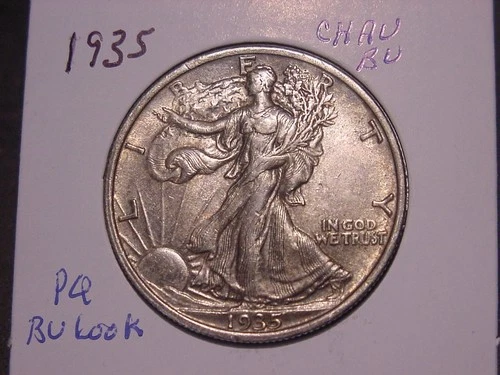 1935 WALKING LIBERTY HALF HIGH GRADE CHOICE AU BU NICE ORIGINAL SHIPS FREE