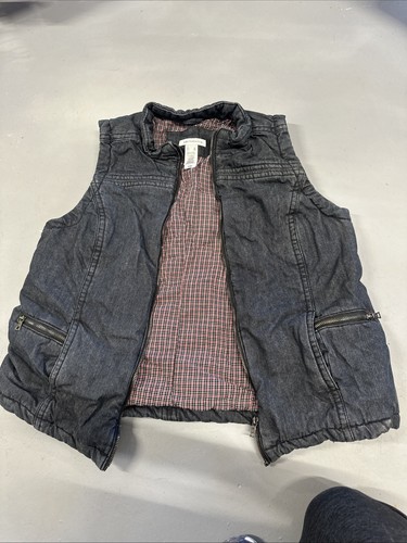 Liz Claiborne Lined - Denim - Full Zip Vest - Dark Blue - XL