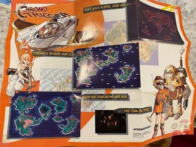 Chrono Trigger Poster Map Foldable Poster SNES Super Nintendo Poster Map Only