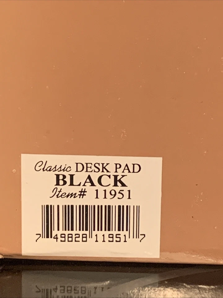 Vintage  Classic Executive 18” x 26” Black Genuine Leather Desk Pad - Image 3 of 4