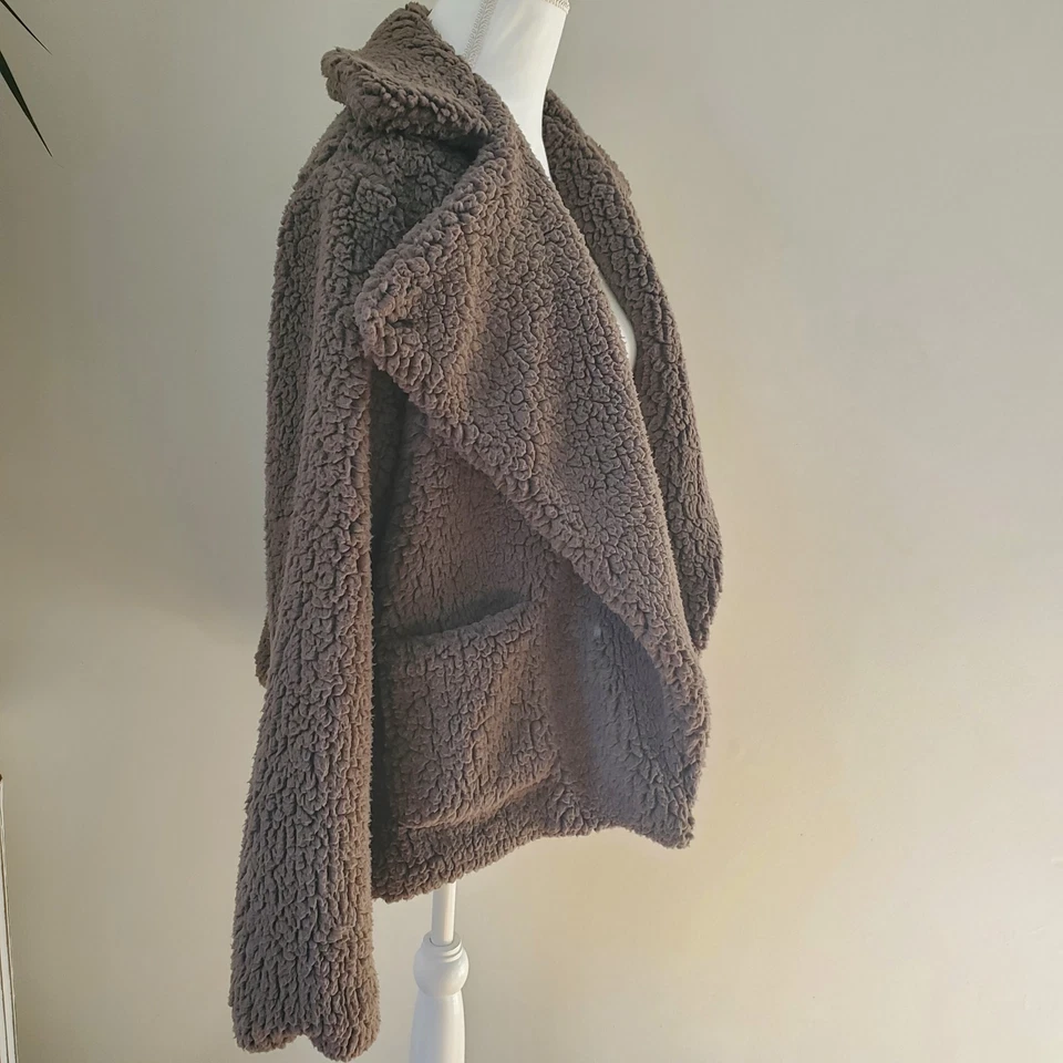 Chaqueta ligera JACK by BB Dakota Teddy difusa acogedora polar marrón talla grande Foto 4 de 4