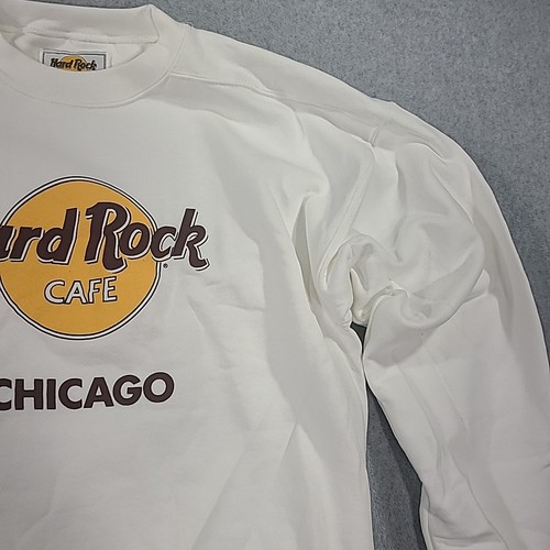 Vtg Hard Rock Cafe Chicago Sweatshirt Size XL LS White Crewneck Made In USA - Picture 11 of 20