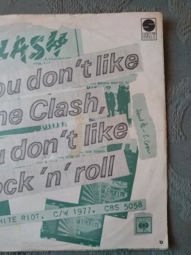 The Clash White Riot Rare Embossed Suzy Sleeve Yugoslavia 1977 CBS5058 VG+/VG+ - Picture 23 of 24