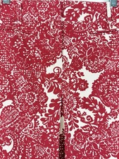 Vintage Talbots Skirt 10 A Line Red Floral Women Cotton Stretch Pleated Front