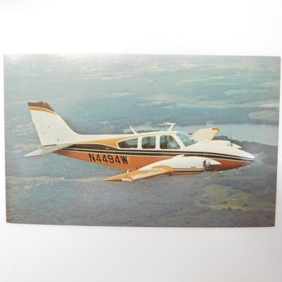 Beechcraft Baron E55 Postcard Prop Plane Propeller Airplane Aviation