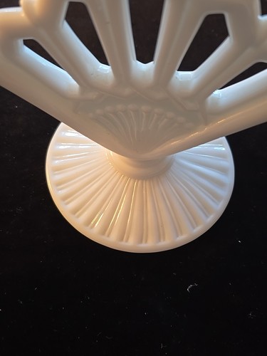 Fostoria Arlington Milk Glass Double Candlestick Holder Art Deco Style MCM 8"x6" - Picture 7 of 7