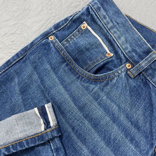 Jeans Taylor Stitch uomo 36x34 slim fit scamosciato denim bottoni mosca cotone biologico - Foto 3 di 10