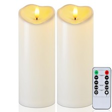 8"x3" Outdoor Waterproof Flameless Candles with Remote and Timer, Battery Ope...
