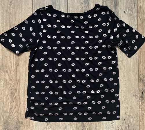 Street One Damen T-Shirt Gr. 40 Schwarz mit Goldene Küssen Super Zustand - Bild 6 von 6