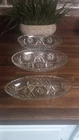 Lot Of 3 Star Of David Relish Long Bowl Clear