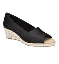 Sandalias alpargata Easy Street para mujer Jaspe súper flexibles negras seda tailandesa talla 11M