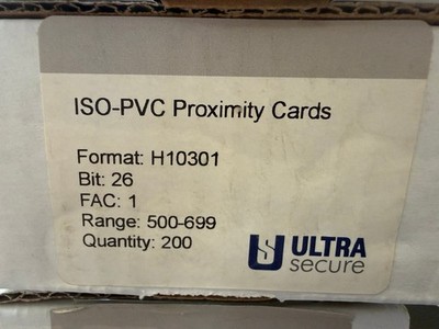 26-Bit ISO-PVC Proximity Cards for Access Control Systems (100 Pack) H10301
