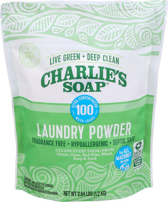 Charlie S Soap Laundry Powder (100 Loads, 1 Pack) Hypoallergenic Deep Cleaning W