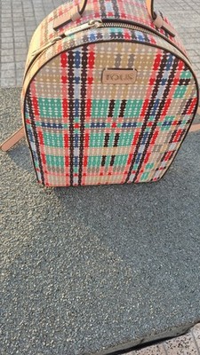 TOUS Multicolor Tartan Mini Backpack Cream Plaid Retro Style Rare Bag
