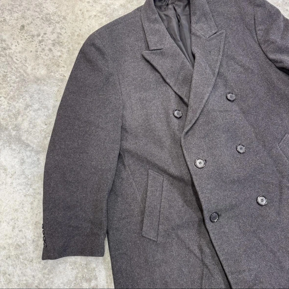 Abrigo Ralph Ralph Lauren Para Hombre R50 Gris Carbón Doble Pecho Topcoat Foto 2 de 4