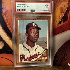 1962 Topps Set-Break #320 Hank Aaron PSA 7 NM Minty Corners!! Look!!
