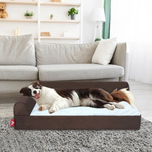 Removable Soft Dog Bed L Shaped Orthopedic Soft Memory Foam Pet Beds Couch Cover - Picture 23 of 29