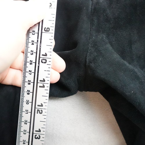 Vintage Giorgio Studio Pants Womens 10 Black Y2K Leather Suede Flared Drawstring - Picture 7 of 16