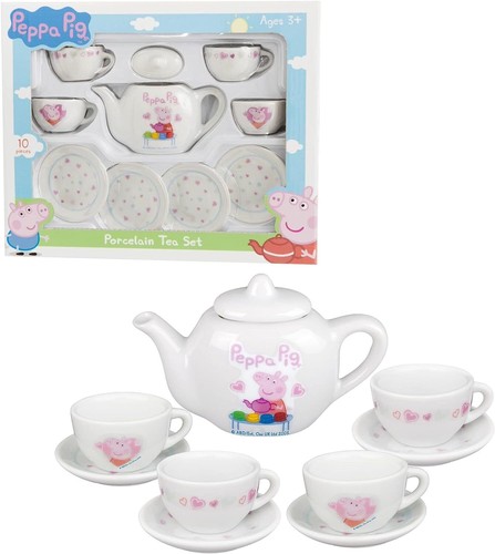 Kinder Peppa Pig Porzellan Tee Spielzeug Kinder spielen Rolle Teekanne Tassen Untertassen - Bild 9 von 12