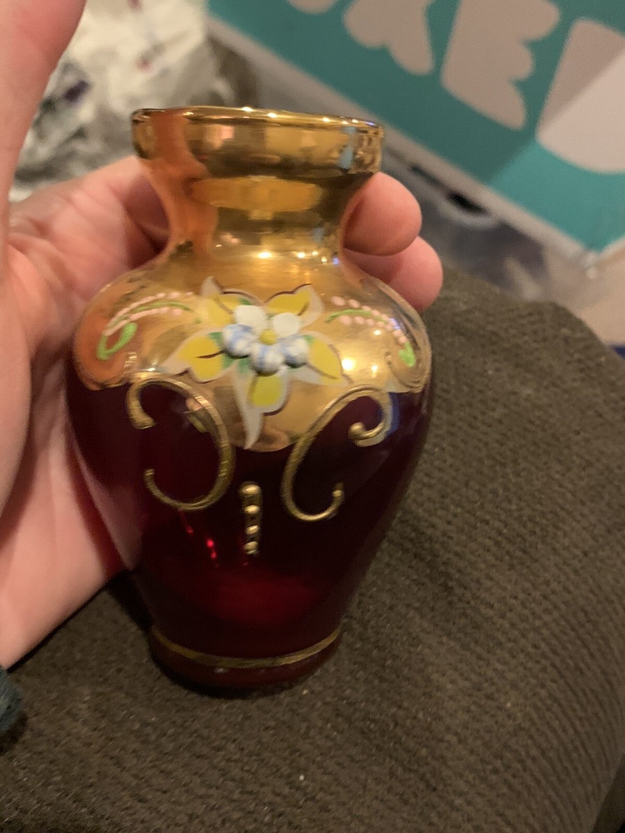 【Luciano Vistosi】MURANO フラワーベース　花瓶 レッド Luciano Vistosi】MURANO フラワーベース 花瓶 レッド 美術品