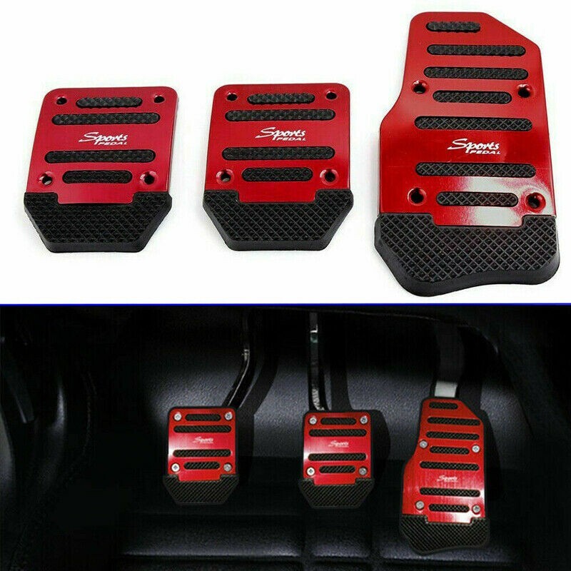 3Pcs/Set Car Foot Pedals Car Clutch Cover Treadle Red Safe For Driving