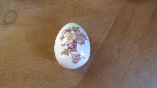 Gerold Porzellan Porcelain Egg Trinket Box Floral Easter Signed Vintage - Picture 2 of 8