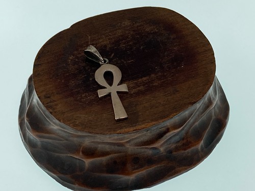 Vintage Ägyptischer Lebensschlüssel ANKH altes Kreuz Symbol Sterlingsilber Anhänger Charm