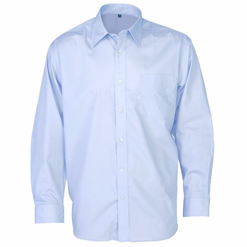 Mens Shirt Poplin Top Business Long Short Sleeve Formal Corporate Office Wedding - Picture 2 of 26