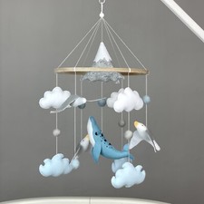 Nautical baby mobile crib whale Ocean mobile seagull Sea mobile Ocean nursery