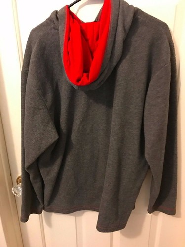 Mickey Unlimited Mickey Mouse Red Gray Polyester Hoodie Sweatshirt Jacket Sz L - Picture 3 of 3