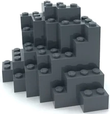 Lego New Dark Bluish Gray Rock Panel 8 x 8 x 6 Medium Symmetric Piece