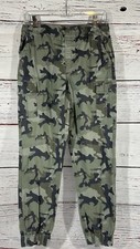 Arizona Camouflage Pants Boys Size 16 Green Drawstring Pockets Joggers Cotton