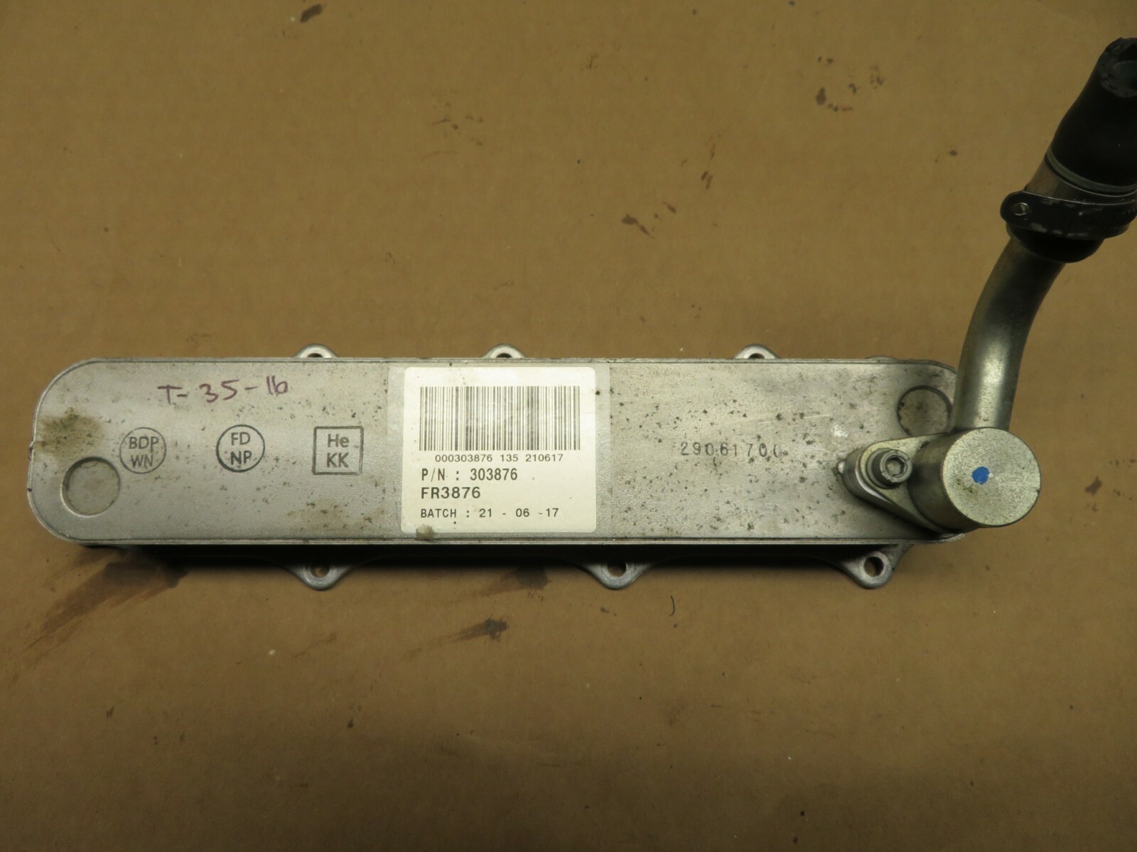 2014-2019 MASERATI GHIBLI SQ4 3.0L V6 M157 ENGINE OIL COOLER HEAT EXCHANGER OEM