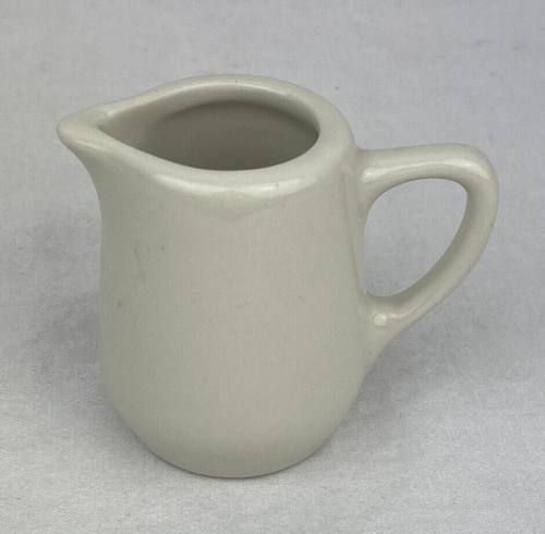 Hall White Ceramic Mini Pitcher Creamer Syrup Made In USA Restaurant Ware - Picture 2 of 4