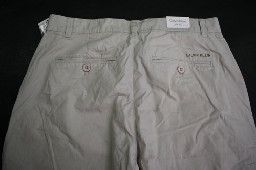 NWT Calvin Klein Mens Tan Button & Zip Cotton Straight Slash Pocket Pants 30x30 - Picture 6 of 7