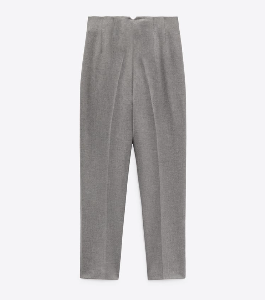 ZARA WOMAN NWT HIGH-WAISTED PANTS Light grey 1478/132 XS | eBay