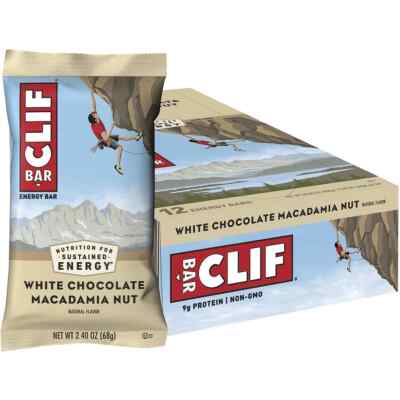 CLIF BAR - White Chocolate Macadamia Nut Flavor (Pack of 12)