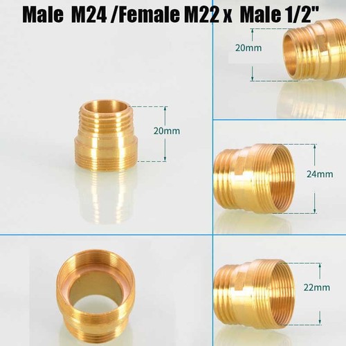 Faucet Metal Adaptor Aerator Connector Fitting Connector 20 22 24mm Male /Female - Picture 19 of 20