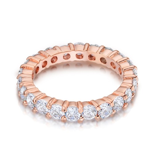 Samie Collection Eternity-Ehering 2,2 kt CZ 18 K Roségold plattiert, 3 mm - Bild 2 von 6