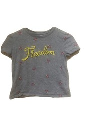 Gap Kids Girls Gray Freedom T-shirt Size Medium 8-9 
