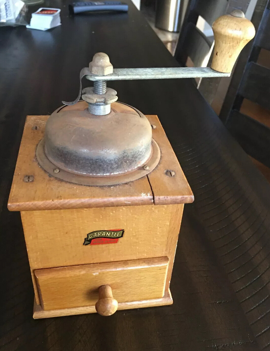 VINTAGE COFFEE GRINDER GARANTIE FUR JEDES STUCK Great Patina W. Germany