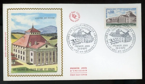 FRANCE 1970 UNPOSTED SILK  FDC, CENTRE DU FUTUR, LES SALINES DE CHAUX !! M94