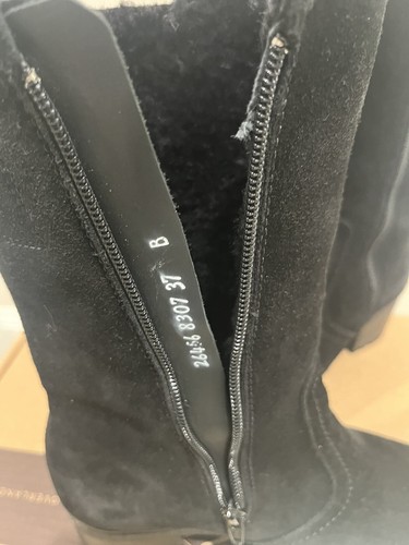 Overland Boots Ines Shearling-Lined Leather Black Suede Women Size EU 37 US 6 - Picture 9 of 12